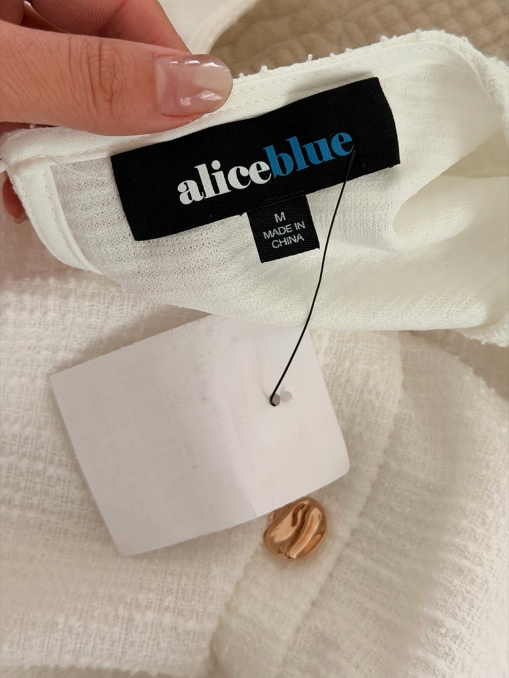 NWT Alice  AliceblueTweed Pleated Mini Dress - White - Picture 3 of 4